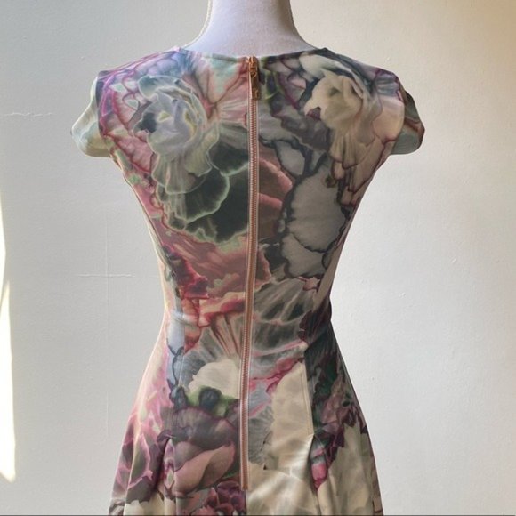 Ted Baker Pastel Succulent Mini Skater Dress 0 - Picture 9 of 16